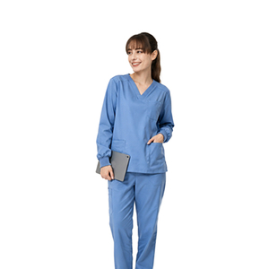 Ensemble de blouses chirurgicales ANNO, uniformes antistatiques en mélange TR, multi-poches, uniformes chirurgicaux avec style personnalisé pour la salle d'opération - Product Image 1