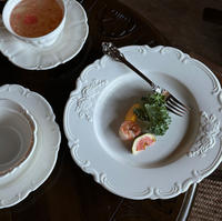Personnalisation - Service de table en porcelaine émaillée à motif rose, style industriel moderne français, écologique et sans BPA, pour café
