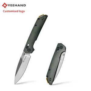 Fábrica al por mayor D2 cuchillo de bolsillo de acero logotipo personalizado cuchillo de mango de aluminio