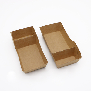 Plateau/Barquette jetable en papier kraft à 2 compartiments pour <span class=keywords><strong>boulangerie</strong></span>, hot-dogs, snacks, frites et autres plats rapides – 320ml, 440ml, 520ml - Product Image 2