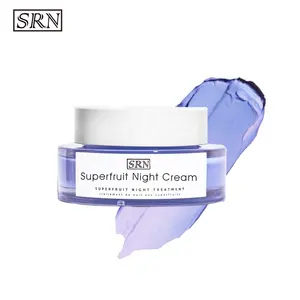 Oem vegan creme facial brilhante, creme rosto de tratamento de cor roxa natural da lua