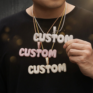 Colgante con Letra Personalizada, Moissanita, Plata 925, Chapado en Oro de 18K, Joyería Hiphop para Hombre, Uso Diario - Product Image 2
