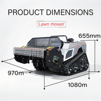 Tondeuse à gazon diesel 800 mm 24 V automotrice à chenilles en caoutchouc pour villa, jardin et pâturage