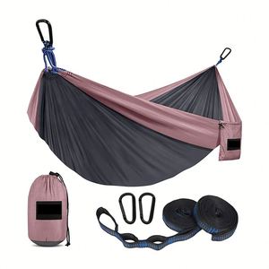 Hamac de camping en nylon léger, simple ou double, portable, pour randonnée, suspendu, extérieur, type parachute - Product Image 2