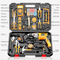Kits d'outils électriques combinés : perceuse sans fil, clé à chocs, meuleuse d'angle, boîtes à outils en plastique