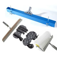 Kit d'outils professionnel pour ciment autonivelant DIY, rouleau à pointes pour sols en époxy, chaussures à pointes de construction, raclette en acier inoxydable