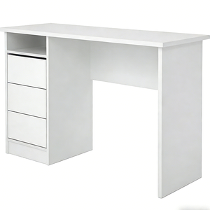 <span class=keywords><strong>Escritorio</strong></span> de Oficina Contemporáneo Blanco con 3 Cajones y Gran Espacio de Almacenamiento para el Hogar y la Empresa, Mesa de Oficina Pequeña con Cajón de Madera - Product Image 6