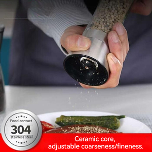 Thép không gỉ muối và hạt tiêu nhà máy hướng dẫn sử dụng thực phẩm Thảo Mộc Mài gia vị Jar container tiện ích nhà bếp gia vị chai Máy xay - Product Image 4