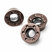 Plaquettes de fraisage en carbure revêtues PVD RDKT1204 pour l'acier inoxydable, fraisage frontal CNC avec une dureté de 90 HRA et HRC30-HRC45