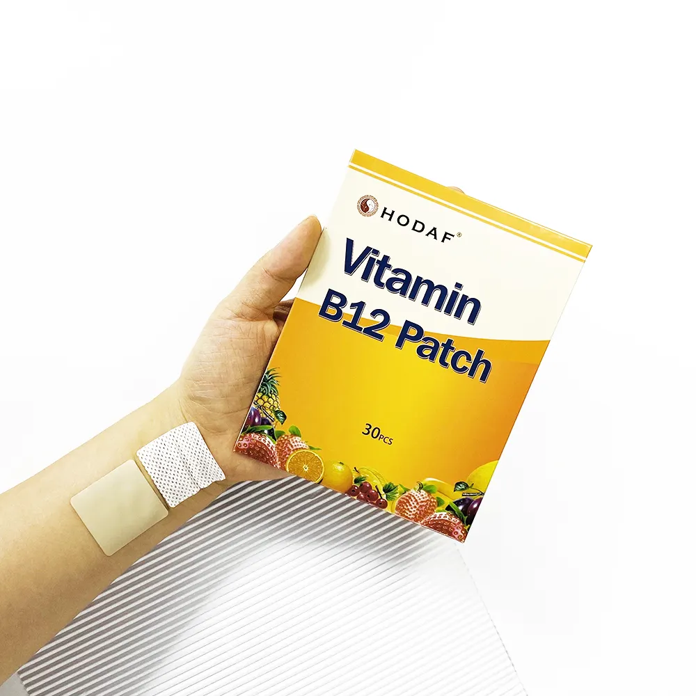 Logo personnalisé patch énergie multivitamine apport nutritionnel tampons vitaminiques patch topique peau vitamine B12