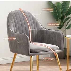 Sedie <span class=keywords><strong>da</strong></span> <span class=keywords><strong>Pranzo</strong></span> Scontate di Alta Qualità, Colorate per Arredo Casa, Design Moderno con Gambe in Metallo e Rivestimento in Velluto - Product Image 5