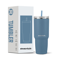 Vaso Térmico de Acero Inoxidable de 30oz con Aislamiento al Vacío, Tapa 2 en 1 con Popote, Compatible con Portavasos de Coche, Vasos Personalizados para Cerveza de Viaje