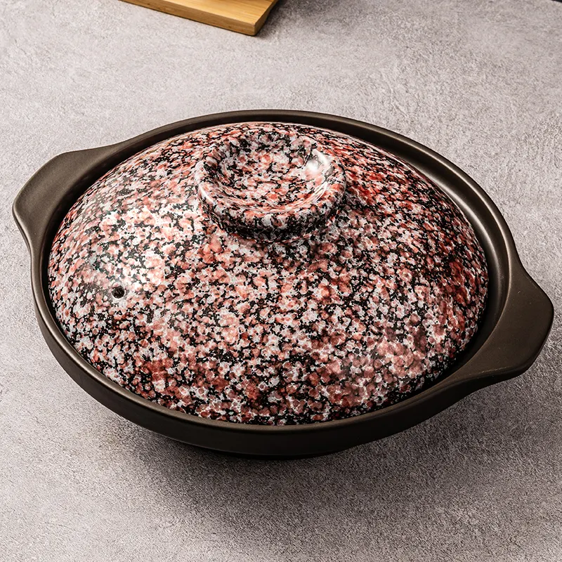 WEIYE 1.2L керамический горшок с мраморным узором для приготовления пищи на заказ, Набор Антипригарной Посуды, керамический глиняный горшок для приготовления пищи