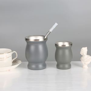 Taza Moderna para Mate de 8oz, de Acero Inoxidable Aislada, con Tapa y Pajita - Product Image 5