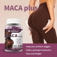 MACA PLUS Gummies Naturels pour l'Augmentation des Hanches et des Fesses, Complément Alimentaire de Qualité Alimentaire pour Femmes, 60 Capsules/Flacon