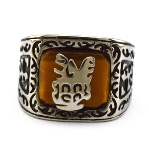 Nouvelle Arrivée Argent Film Bijoux Résurgence Carré Noir Onyx Anneaux De La Vampire Diaries En Acier Inoxydable - Product Image 2