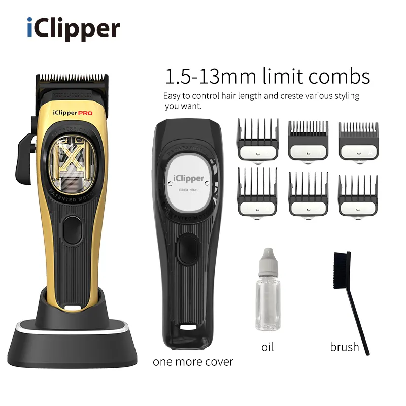 IClipper-HX01 Profissional Cabelo Clipper Motor magnético Barbeiro Use DLC lâmina Vector motor cabelo clipper aparador