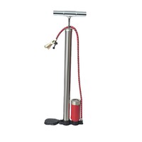 Pompe à vélo pour usage domestique, équipée d'un manomètre, compatible avec les valves Presta, Schrader et Dunlop, pompe manuelle compacte et portable