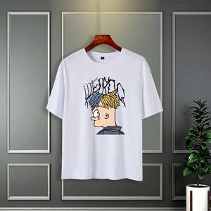 เสื้อยืดคอกลมผู้ชายสไตล์วินเทจผ้า100% โพลีเอสเตอร์พิมพ์ลายดิจิตอลแขนสั้นทรงหลวม - Product Image 2