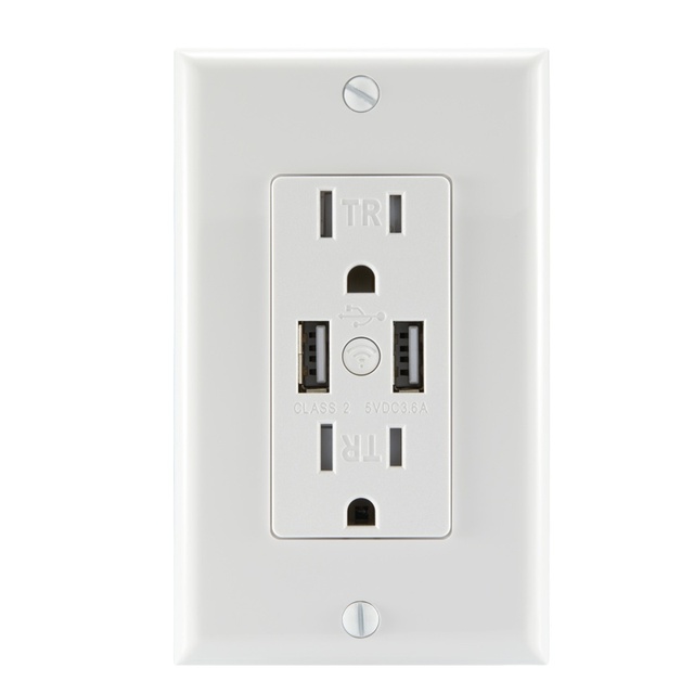 Wall Outlet USB Socket Duplex Receptacle Type A +C Ports 4.2 a Output