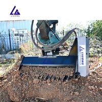 Râteau rotatif hydraulique LG haute performance pour excavatrice, idéal pour le conditionnement du sol, le ramassage des roches et la préparation des terrains