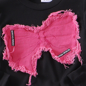 Hot Bán Châu Âu Và Mỹ Mùa Thu Và Mùa Đông Thời Trang Cô Gái Bướm Vá Top + Quần yếm Quần Hai-Mảnh Thiết Lập - Product Image 4