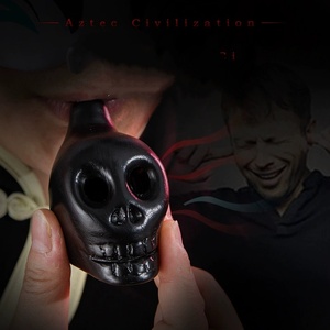 Sifflet de mort aztèque artisanal en céramique, sifflet hurlant, cadeau d'Halloween pour enfants - Product Image 4