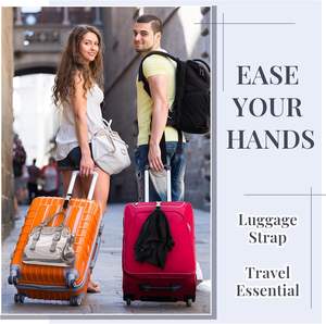 Pegangan tali koper kustom, jaket tugas berat dengan gesper, tali perjalanan, tali koper dapat disetel - Product Image 5