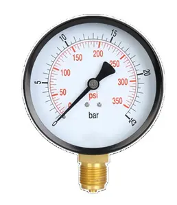 Manometer Pengukur Tekanan Sambungan Bawah Casing Besi 100Mm Manometer Tabung U 0-10bar