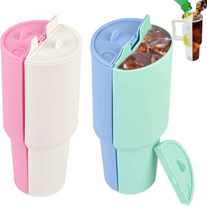 Separador de Bebidas 2 en 1 de Silicona Compatible con Vasos Stanley de 40 Oz, con Tapa, Reutilizable, de Doble Cara - Product Image 2