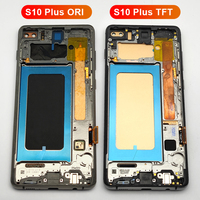 Pièce de Rechange de Réparation TFT avec Cadre Original S10+ S10p Écran Tactile S10 Plus Écran LCD pour Samsung Galaxy G975 VF/DS G973 F