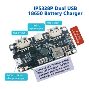 IP5328P Dual USB 18650 <b>Battery</b> <b>Charger</b> Treasure Tpye-c 3.7V to 5V 9V <b>12V</b> Step up Fast Quick <b>Charger</b> Circuit Board QC2.0 QC3.0 - Product Image 2