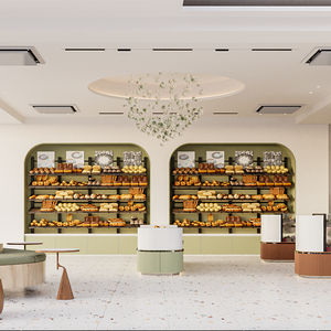 Design d'Interni per Caffetteria <span class=keywords><strong>e</strong></span> Pasticceria, Personalizzazione Completa della Stanza, Vetrina Espositiva in Vetro, Bancone Bar, Decorazione per Negozio di Caffè - Product Image 4