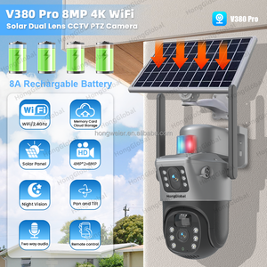 Hongglobal <span class=keywords><strong>8MP</strong></span> 4k ngoài trời năng lượng mặt trời Powered không dây surveil CCTV <span class=keywords><strong>Camera</strong></span> V380 Pro 4G Sim thẻ ngoài trời wifi an ninh năng lượng mặt trời máy ảnh - Product Image 2