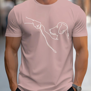 โรงงานผลิตเสื้อยืดลายสุนัขสำหรับผู้ชาย รับสั่งทำได้ F10 - Product Image 1