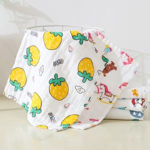 Toalla cuadrada de gasa de algodón de alta densidad de seis capas para bebé, pañuelo para niños, toalla de alimentación, estampado de dibujos animados, jersey infantil - Product Image 2