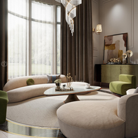 Canapé haut de gamme, meubles de Foshan, design italien, service de rendu 3D, design d'intérieur, villas, salon avec meubles