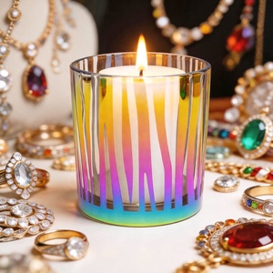 FENGJUN Modern Glass <strong>Candle</strong> Holder Empty Jar with Lid Eco-Friendly Heat Resistant Multi-Purpose for Wax Craft and Interior Decor - Product Image 1