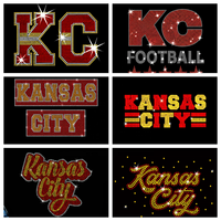 NOUVEAUX MODÈLES 2026 Patch thermocollant Kansas City Chiefs à strass scintillants, design streetwear et mode sportive