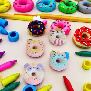 Borracha de lápis para crianças, borracha grande de desenho animado Jumbo kawaii, unicórnio 3D, donut, animal, venda por atacado, grande