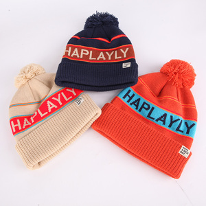 หมวกบีนนี่ปอมปอมปอมหมวกสกีถักสำหรับผู้หญิงผู้ชายหมวกบีนนี่ถักแบบออกแบบได้ตามต้องการสำหรับฤดูหนาว - Product Image 2