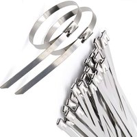 4.6X150mm SS304 Attache à glissière en acier inoxydable Attache de câble en métal Attache de câble à bille