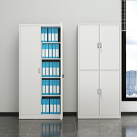 Armoire de rangement de bureau robuste Homniture en acier, 4 portes pleines, double verrouillage, assemblage KD, classeur métallique pour dossiers