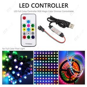 Mini Giấc Mơ Màu Led điều khiển 5-24V USB 5V RF 14 Key từ xa nam cắm 2048 pixel ws2812b 2811 SPI tín hiệu <span class=keywords><strong>dimmer</strong></span> điều khiển - Product Image 6