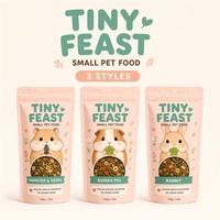 Sachets d'emballage personnalisés pour aliments pour petits animaux, avec fenêtre transparente, refermables, à fermeture éclair, en plastique pastel, pour marques de produits pour animaux de compagnie de petite taille