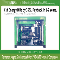 Langair kompresor udara, kompresor industri sekrup putar 10 Bar 8bar kebisingan rendah 30 HP 37kw