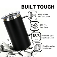 Tasses à café de voyage isothermes à double paroi de 20 oz, avec logo personnalisé, revêtement poudré, gobelet de fête en acier inoxydable pour gravure laser