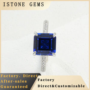 Classic <b>Rhodium</b> Plated S925 Sterling Silver Sapphire <b>Ring</b> - Product Image 5