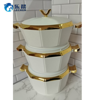 Nouveau Design Plat Chauffe-Plats de Fête Type Hotpot, Ensemble de Récipients Isothermes Chauffe-Plats Casserole, Boîte à Repas Isotherme, Lot de 3 Pièces 2/2.5/3L