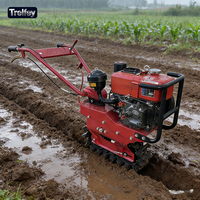 Mini Tractor de Servicio Pesado con Diseño de Orugas y Motor de Gasolina de Bajo Consumo para Labranza Rotativa y Excavación de Zanjas